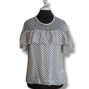 J. Crew Size 6 Polka-dot Ruffle Blouse EUC